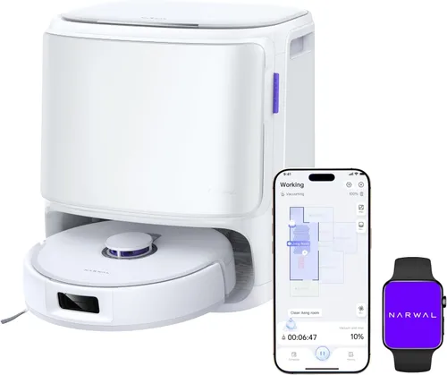 NARWAL Freo X10 Pro - Robot aspirador y fregona, 11,000Pa de succión, sistema DualFlow sin enredos, limpieza de bordes con mopa extendida,