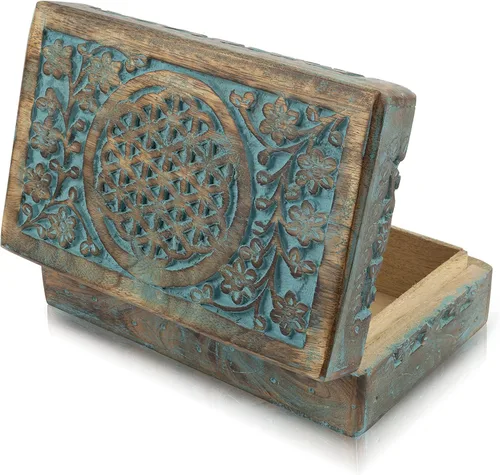 Miniatura 4 de Grandes ideas de regalo de cumpleaños, caja de joyería decorativa de madera hecha a mano, organizador de joyas, caja de recuerdos, cofre del tesoro