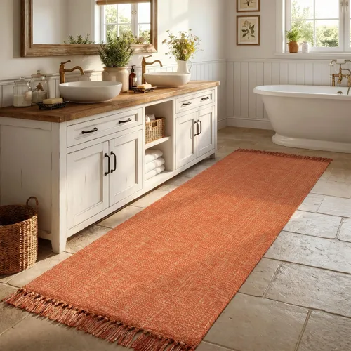 Miniatura 71 de Collive Alfombra Larga para Pasillo de 2.6' x 7', Alfombras Lavables para Interiores de Entrada, Alfombras de Cocina Trenzadas Tejidas Beige/Crema