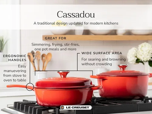 Miniatura 7 de Hierro fundido 3.75 cuartos de galón Shallot Cassadou por Le Creuset