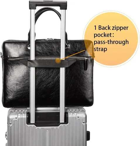 Miniatura 6 de BOSTANTEN Maletines para Hombre Bolsa de Mensajero de Cuero Genuino para Laptop de 15.6 Pulgadas, Maletín de Oficina, Trabajo, para Negocios, Viaje