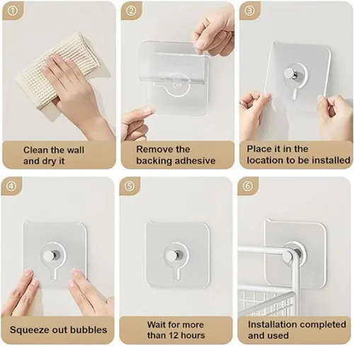 Miniatura 6 de 14 Piezas de Percheros para Fotos Sin Clavos, Percheros de Pared Sin Clavos, Ganchos Adhesivos de Pared Comando para Colgar Fotos Adecuados