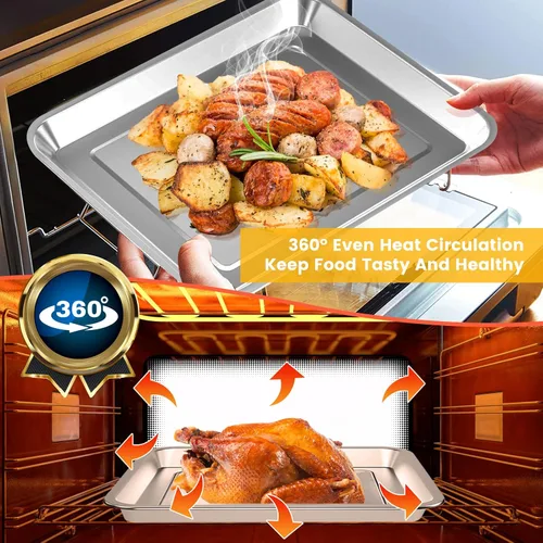 Miniatura 6 de GXF Bandeja de horno tostador para Cuisinart TOA-60 TOA-65 TOA-70 ToA-70 horno de convección para freidora de aire, 12 x 11 pulgadas, repuesto