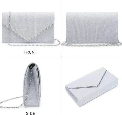 Miniatura 3 de Dasein Bolsos de mano brillantes para mujer, bolsos de noche, bolsos de boda, cóctel, graduación, fiesta, embragues