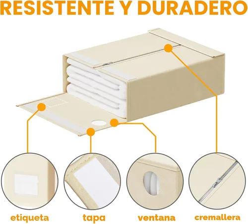 Miniatura 6 de SpaceAid Paquete de 4 organizadores de sábanas y almacenamiento, organizador de sábanas plegable para armario de lino, juego de sábanas con ventana