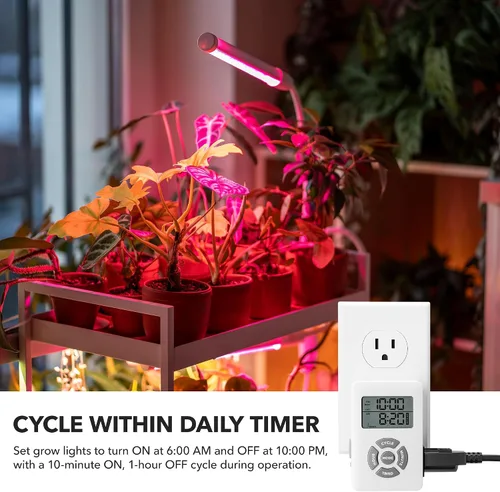 Miniatura 5 de BN-LINK Temporizador de enchufe digital con ciclo de repetición por intervalos para interiores, temporizador de enchufe programable de 24 horas