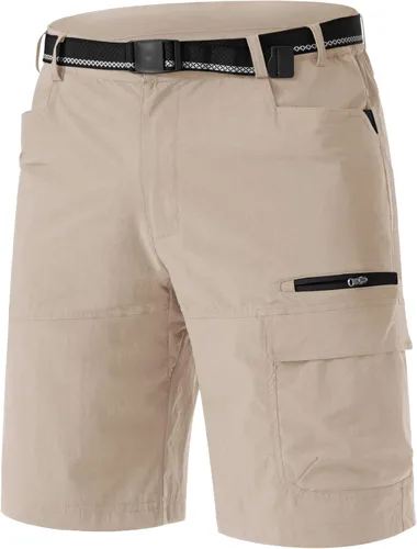 TACVASEN - Pantalones cortos de verano para hombre, de secado rápido, tipo cargo, casuales, para trabajo y senderismo (SIN cinturón)
