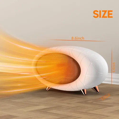 Miniatura 6 de Calentador de escritorio, calentador de escritorio pequeño de 600 W de eficiencia energética para uso en interiores, calentador de espacio de Blanco