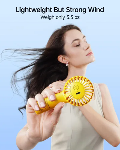 Miniatura 5 de SWEETFULL Mini Ventilador Portátil – Ventilador de Mano Recargable, 3 Velocidades, Pequeños Regalos Personales de Mano para Artículos Esenciales