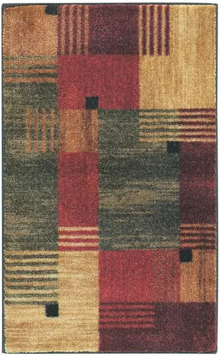 Miniatura 2 de Mohawk Home Alliance - Alfombra geométrica moderna de 1 pies 8 pulgadas x 2 pies 10 pulgadas, color rojo, perfecta para sala de estar, comedor
