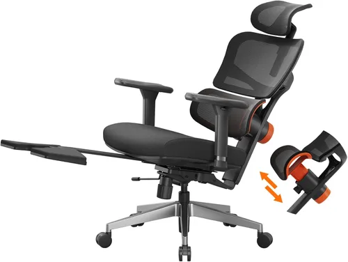 Newtral Silla de oficina ergonómica, silla de escritorio de oficina en casa, silla de oficina grande y alta, soporte lumbar de seguimiento Negro