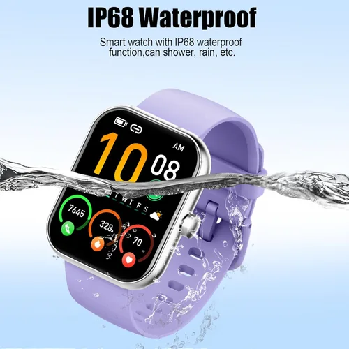 Miniatura 8 de Reloj inteligente para hombres y mujeres, 1.96 pulgadas, reloj para correr (respuesta/hacer llamadas), IP68 impermeable, podómetro, monitor