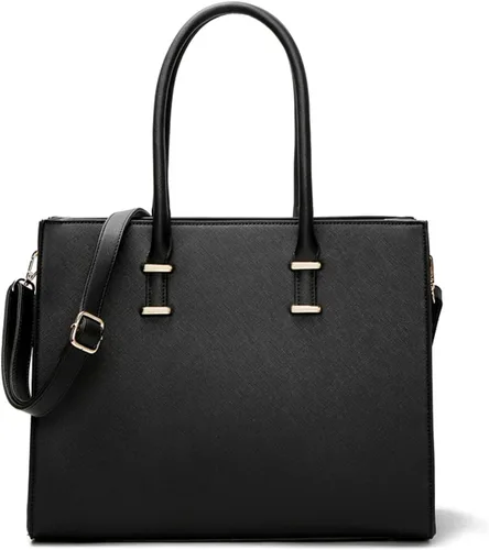 FANDARE Bolsa para computadora portátil para mujer, bolso grande de mano, impermeable, bolso de hombro, bolso de mano de cuero sintético, bolso de