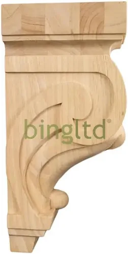 Miniatura 4 de BingLTD - Soporte tradicional de madera de caucho maciza Corbel de 9 1/8" - 1 PC (C-CBLN-RW)