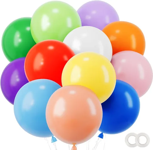 Miniatura 31 de RUBFAC 120 globos de color azul rey de 12 pulgadas, globos de látex mate azul real para cumpleaños, baby shower, graduación, béisbol, náutico