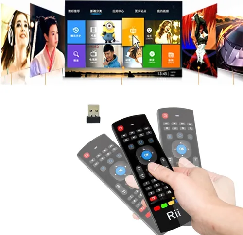 Miniatura 3 de Rii MX3 Multifunción 2.4G Fly Mouse Mini Teclado Inalámbrico y Control Remoto Infrarrojo y 3-Giroscopio + 3-Gsensor para Google Android Smart TV