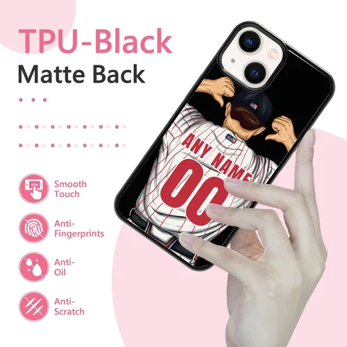 Miniatura 6 de Custome - Funda de teléfono de béisbol, diseño creativo de béisbol deportivo con número de estrella para iPhone 15, 14, 13, 12, 11 Pro Max Plus Mini