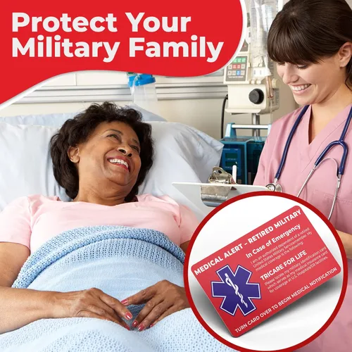 Miniatura 9 de Tarjeta de alerta médica militar retirada de Estados Unidos - Solo dependientes militares - Información de contacto médico de emergencia