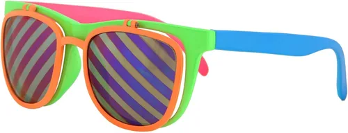 Miniatura 3 de Flip Up Neon Hipster Costume Glasses for Teens and Adults