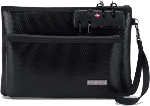 Bolsa de dinero ignífuga con cerradura, bolsa de efectivo de doble capa BankBag para efectivo, bolsa de almacenamiento valiosa, caja fuerte ignífuga