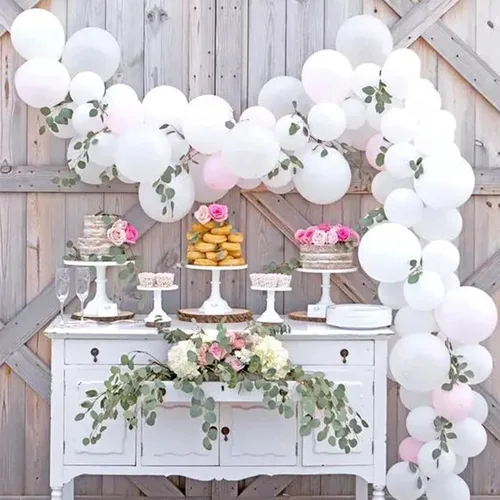 Miniatura 6 de ASIYUHY Paquete de 100 globos blancos de látex de 12 pulgadas con 2 rollos de globos de helio para bodas, fiestas de cumpleaños, baby shower
