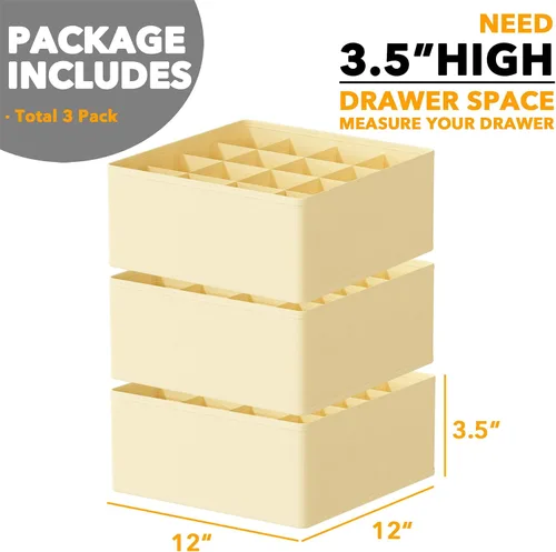 Miniatura 4 de SpaceAid Organizador Divisor de Cajón de Calcetines Paquete de 3, 64 Celdas Organizadores de Ropa Interior para Cómoda Armario Guardería
