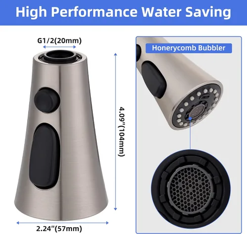 Miniatura 7 de iFealClear Reemplazo universal de cabezal de grifo de cocina, 3 modos de cabezal rociador de grifo extraíble, compatible con Moen Delta, equipado