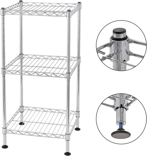 Miniatura 3 de Estante de estantería de alambre de 3 niveles, organizador de estante de metal para almacenamiento de cocina doméstica