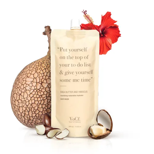 VoCÊ Haircare - Mascarilla hidratante de manteca de karité natural y hibisco para el cabello | Tratamiento acondicionador, hidratante y restaurador
