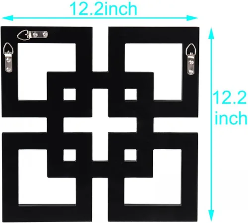 Miniatura 7 de QMDECOR Espejo plateado para decoración de pared de 16 x 16 pulgadas, espejo decorativo moderno de moda para montar en pared, diseño cuadrado