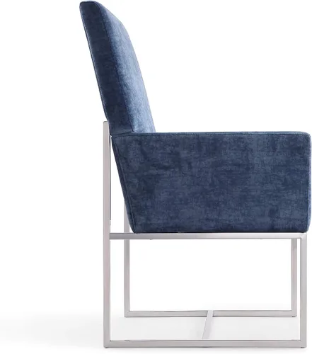 Miniatura 7 de Manhattan Comfort Element Mid Century - Silla de comedor tapizada moderna, juego de 6, color azul