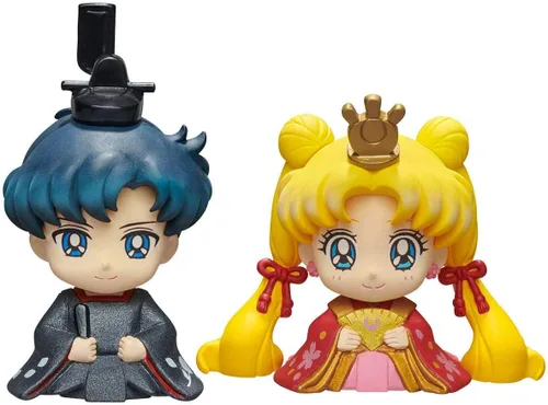 Miniatura 2 de Megahouse Sailor Moon Petit Chara Hinamatsuri: Usagi & Mamoru - Juego de 2 figuras, multicolor