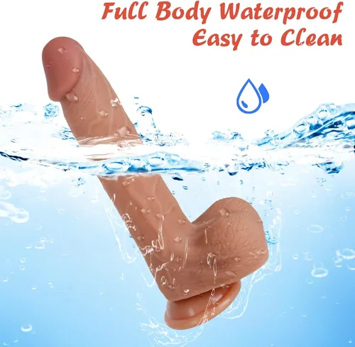 Miniatura 6 de Consoladore de silicona realista de 7.9" con copa de succión fuerte para manos libres, juguetes sexuales flexibles y realistas, juguetes sexuales