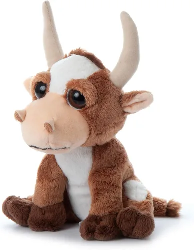Miniatura 2 de The Petting Zoo Longhorn - Animal de peluche, regalos para niños, animales de zoológico de ojos brillantes, juguete de peluche de cuerno largo de 7