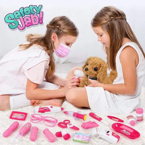 Miniatura 7 de Kit de médico de mascotas de 33 piezas para niños pequeños - Disfraz de disfraz y juego de simulación de médico con juguete para perros