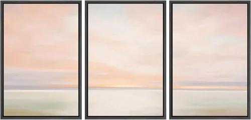 Miniatura 97 de SIGNWIN Lienzo enmarcado para pared, juego de arte de puesta de sol, horizonte, cielo, paisaje, fotografía, arte moderno, paisaje, relajante