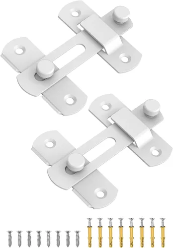 Miniatura 8 de Cerradura de puerta corrediza de granero, pestillos de seguridad de acero inoxidable y cerrojos de perno de puerta para gabinete de vino, baño, Negro