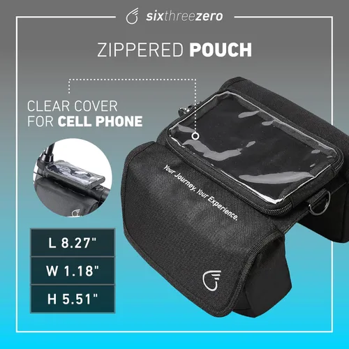 Miniatura 4 de sixthreezero Bolsa de bicicleta de montaje en marco, bolsa universal impermeable para bicicleta, bolsas de almacenamiento de carga de doble cara