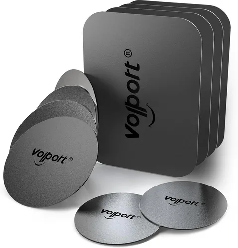 volport Placa de Metal para Imán de Teléfono, Paquete de 10 MagicPlate con Adhesivo 3M de Repuesto para Soporte Magnético de Teléfono para Automóvil