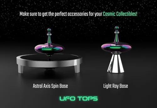 Miniatura 9 de UFO Tops Cussac - Peonza de Juguete Fidget Giratorio de Metal - Inspirado en el Avistamiento de OVNI Documentado de 1967 en Cussac, Francia