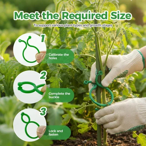 Miniatura 4 de Clips de soporte para plantas, clip de plástico seguro para plantas, clips de enrejado para tomate, uva, vid, verduras, clip de fijación de plantas