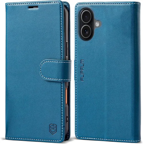 Miniatura 27 de Funda tipo cartera para iPhone 17 Pro Max con tarjetero de crédito, de piel sintética, con función atril, funda protectora a prueba de golpes