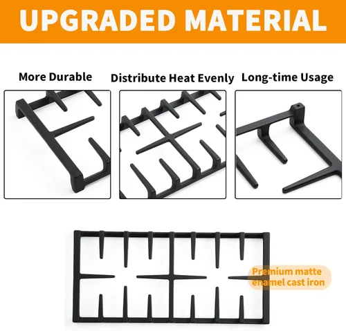 Miniatura 3 de WB31X27150 Reemplazo de rejilla central para piezas de estufa GE 19.3" x 9.1" JXGRATE1 WB31X24737 Rejilla de parrilla de gas de hierro fundido