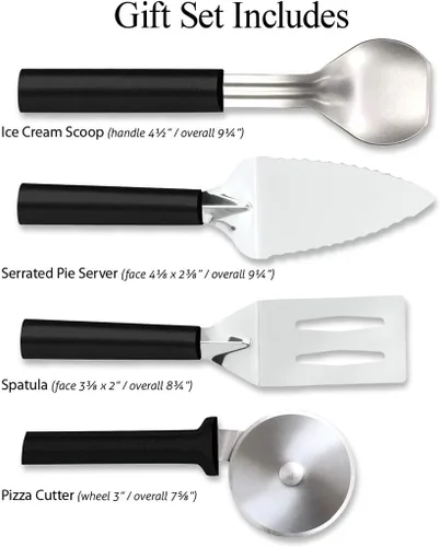 Miniatura 2 de Rada Cutlery Ultimate Utensil Gift Set (G250), juego de utensilios de 4 piezas, cuchillas de acero inoxidable, mango negro