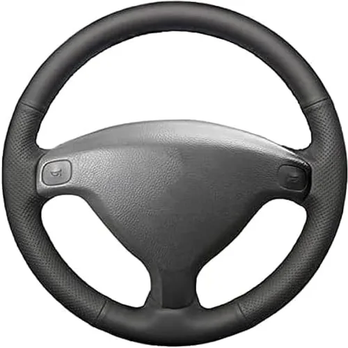 Funda de cuero negro cosida a mano para volante de automóvil, para Opel Astra G Corsa B Zafira A Agila A Combo B Tigra DIY Fundas de volante