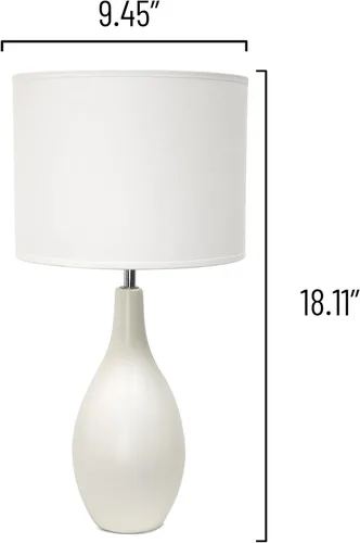 Miniatura 3 de Simple Designs LT1152-OFF Lámpara de mesa tradicional oblonga de cerámica para sala de estar, dormitorio, estudio, oficina, entrada, rincón
