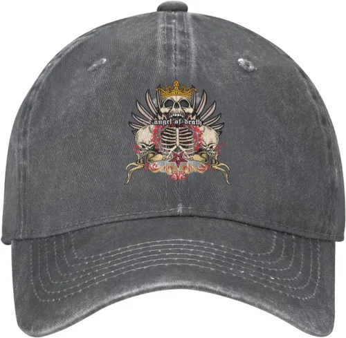 Miniatura 2 de Cowboy Hat Trendy Hats for Man and Women Djustable Four Season Outdoor Baseball Cap of Hell Skull with Angel Deep Heather