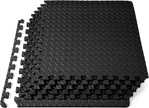Miniatura 17 de ProsourceFit - Tapete de ejercicio tipo rompecabezas de ½ pulgada, losetas de espuma EVA entrelazadas para gimnasio en casa, para niños, crema, 24 x