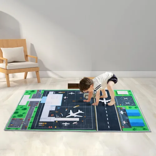 Alfombra de dormitorio infantil de 31 a 47 pulgadas, alfombra creativa de diversión para el aeropuerto, alfombra suave para niños, bonita alfombra