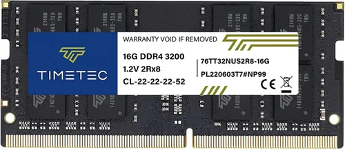 Timetec 16GB DDR4 3200MHz (o 2933MHz o 2666MHz) PC4-25600 Sin ECC Sin Búfer 1.2V CL22 2Rx8 Rango Dual 260 Pines SODIMM Memoria RAM para Portátil
